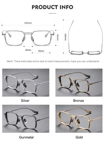 Nuova Montatura di Lusso alla Moda in Metallo per <span class=keywords><strong>Occhiali</strong></span> da Uomo e da <span class=keywords><strong>Donna</strong></span> di Alta Qualità in Titanio Puro Anti <span class=keywords><strong>Luce</strong></span> <span class=keywords><strong>Blu</strong></span> - Product Image 3