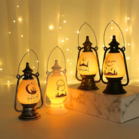 Lanterne Ramadan DAMAI, porte-bougie électronique, plastique, alimentée par piles, taille moyenne, portable, éclairage d'intérieur, décorative, faite à la main
