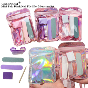 Mini bloque de tofu de una sola vez, tira de pulido corta, lima de uñas, cepillos de cuerno de vaca, palos de madera, lima de uñas, lima de uñas de ambos lados - Product Image 1