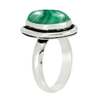 Bague unisexe en argent sterling 925 style bohème classique avec pierre précieuse en malachite taille poire pour mariages, fêtes et anniversaires
