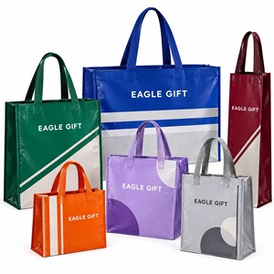 Sac de courses personnalisé en non-tissé laminé recyclé, grand format, pour supermarché, idéal pour les aliments - Product Image 1