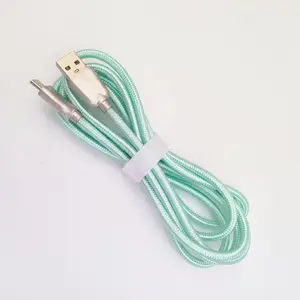 Arnés de cables de fabricación de fábrica de montaje profesional Cable DE DATOS trenzado de carga de teléfono inteligente móvil USB 3,1 tipo C verde