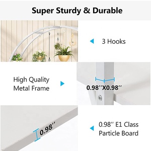 <span class=keywords><strong>Support</strong></span> à fleurs en acier et bois de nouvelle conception, porte-pot incurvé, étagère d'exposition intérieure, <span class=keywords><strong>support</strong></span> de plante en métal - Product Image 6
