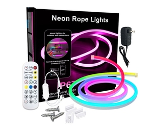 Tuya <span class=keywords><strong>Smart</strong></span> <span class=keywords><strong>Wifi</strong></span> <span class=keywords><strong>Led</strong></span> Neon <span class=keywords><strong>Strip</strong></span> Light RGBIC 24key Control remoto Flexible 5050 <span class=keywords><strong>LED</strong></span> Neon Lamp Sign Cinta impermeable - Product Image 3