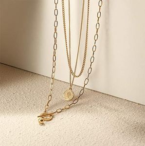 แฟชั่นที่ทันสมัยทองรอบเหรียญสร้อยคอสร้อยคอจี้สร้อยคอชั้น - Product Image 4