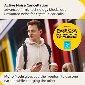 Audífonos Inalámbricos <span class=keywords><strong>Jabra</strong></span> <span class=keywords><strong>Elite</strong></span> 4 con Cancelación Activa de Ruido, Color Gris Oscuro - Product Image 3