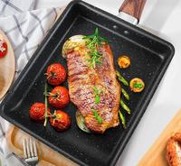 Panci omelet Jepang mewah, wajan persegi Anti lengket Tamagoyaki, wajan telur Anti panas gagang kecil besi pemanggang Gas