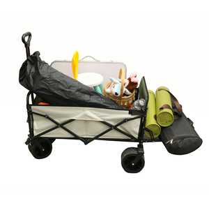 Gấp gọn tiện ích xe đẩy toa xe giỏ hàng dã ngoại ngoài trời cắm trại CuộN container mua sắm lưu trữ tự động bốn bánh - Product Image 2