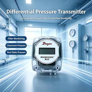 Trasmettitore di Pressione Differenziale Serie MSX Dwyer per HVAC, Filtri AHU, Pressione Statica dei Condotti, Flusso d'Aria VAV - Product Image 2