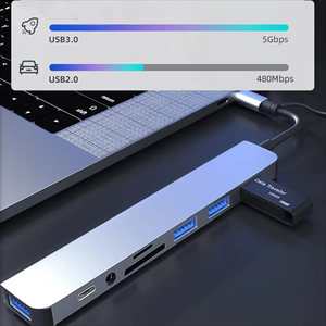 8 en 2 USB 3.0 HUB USB C HUB Station d'accueil Transmission haute vitesse répartiteur adaptateur OTG pour <span class=keywords><strong>PC</strong></span> portable <span class=keywords><strong>Macbook</strong></span> - Product Image 6