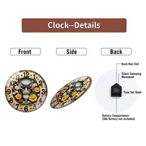Horloge <span class=keywords><strong>murale</strong></span> en verre 30x30cm pour un objectif de vente avec thermomètre personnalisé - Product Image 6