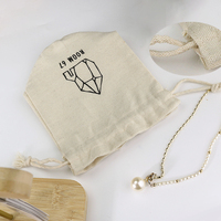 Pochette en toile de coton à fond rond avec logo personnalisé, sac cadeau cylindrique écologique pour emballage de bougies et de bijoux, vente en gros