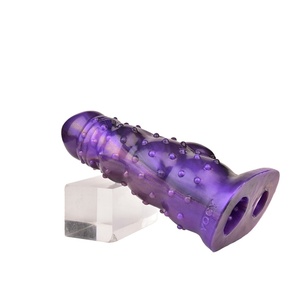 YOCY <b>Dildo</b> Condom Hollow Collar Sperm-locking Contraceptive Condom Male Masturbation Silicone Soft Cup - Product Image 5