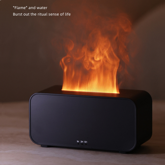 Portable 120ml Mini Flame Waterless Essential Oil Diffuser Electric Plastic Desktop Ultrasonic Aroma Humidifier Bedroom Hotel