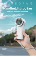 Ventilateur portable USB N603 vert, mini-ventilateur turbo haute vitesse avec affichage numérique, refroidissement d'air pour l'été, électrique 5V