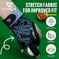 Gants de billard WRELS, gants de billard élastiques à trois doigts, en silicone antidérapant, respirants, pour le snooker et le billard