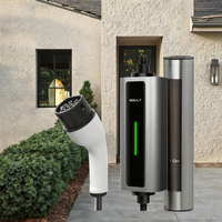 BOULT Nouveau chargeur EV portable 7kW 32A IP54 avec lumière LED, câble de 5m, connecteurs de type 2, homologué CE, garantie de 12 mois pour la maison