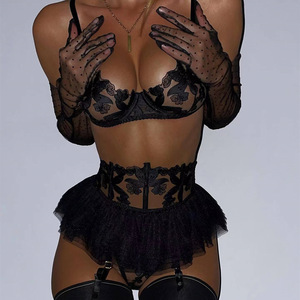 Nueva Lencería <span class=keywords><strong>Sexy</strong></span> Transparente de Alta Gama con Bordado de Encaje, Conjunto de 3 Piezas con Falda de Ballet, Ropa Interior Erótica - Product Image 2