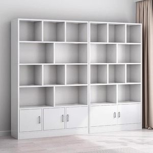Étagère à livres en bois simple, sur pied, murale, rangement pour salon, organisateur à plusieurs niveaux, armoire intégrée, bibliothèque - Product Image 2
