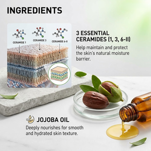 Balsamo Detergente Viso Non Comedogenico Senza Profumo Riutilizzabile Ecologico con Complesso di Ceramidi e Olio di Jojoba Idratante e Nutriente per il Trucco - Product Image 3
