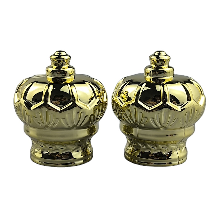Professional Custom Design Hot Sale Gold crown Jewelry Bottle Cover Lid Caps FD0091