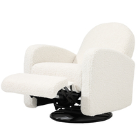 Fauteuil inclinable pivotant en tissu pour chambre d'enfant avec dossier arrondi, port de charge USB intégré