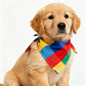 أوشحة للحيوانات الأليفة مطبوعة حسب الطلب، إنتاج مباشر من المصنع، تصميم عصري بحد أدنى منخفض للطلب، باندانا للكلاب مخصصة من القطن والبوليستر مع شعار مخصص - Product Image 3