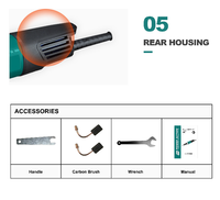 Meuleuse droite électrique Power Action SAG550 550W 30000 tr/min avec embout de serrage de 6,35 mm pour le polissage et l'ébavurage du métal