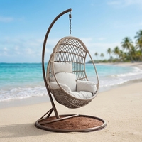 Fauteuil suspendu en osier tressé, livraison directe usine, pour maison, bureau, jardin, terrasse extérieure, mobilier de jardin, chaises suspendues pliantes en forme d'œuf