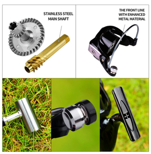 Carrete de pesca de fundición giratoria de alta precisión de alta fuerza 5,2: 1, resistente al agua, duradero, para todas las gamas - Product Image 4