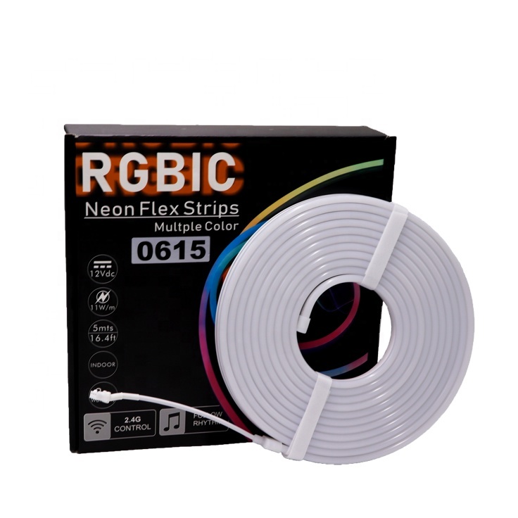 0615 Rgbic пиксель неоновая силиконовая Мягкая лента гибкая 24 В 12 В Rgb веревка лента Гибкая светодиодная неоновая лампа