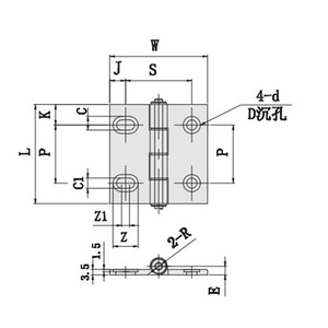 Aluminum Alloy Butterfly Hinge B-2007A 180 Degree Soft Closing Industrial Cabinet Door Hardware - Product Image 1