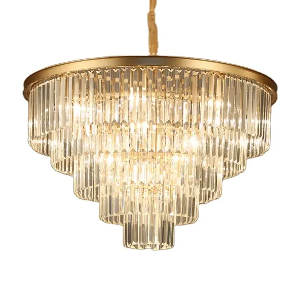 Luxury modern home ceiling living room gold crystal large hanging lamp big chandelier