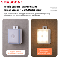 SMASOON - Lámpara Nocturna con Sensor de Movimiento por Inducción, Control por Voz Mediante Aplicación, Funciona con Batería, Montaje Magnético en Pared, Venta al por Mayor de Fábrica