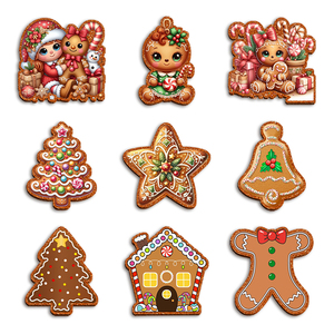Décorations écologiques pour sapin de Noël, bonhomme en pain d'épices, <span class=keywords><strong>ange</strong></span>, fille arc-en-ciel, 40mm/50mm, en résine acrylique à dos plat, avec paillettes colorées, pour coques de téléphone et nœuds - Product Image 2
