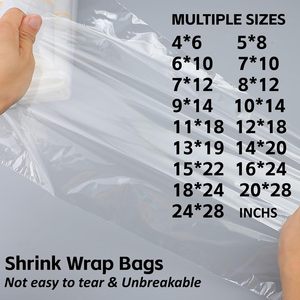 <b>Heat</b> Shrink <b>Wrap</b> Bags 100Pcs 16x24 Inches POF Plastic Laminated Disposable <b>Heat</b> Seal For Gift Craft Packaging - Product Image 2