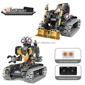 Quân nhân 5in1 gạch chế độ kép ứng dụng điều khiển lắp ráp <span class=keywords><strong>robot</strong></span> máy bay chiến đấu tên lửa tàu cao tốc xe tăng khối xây dựng bộ - Product Image 2