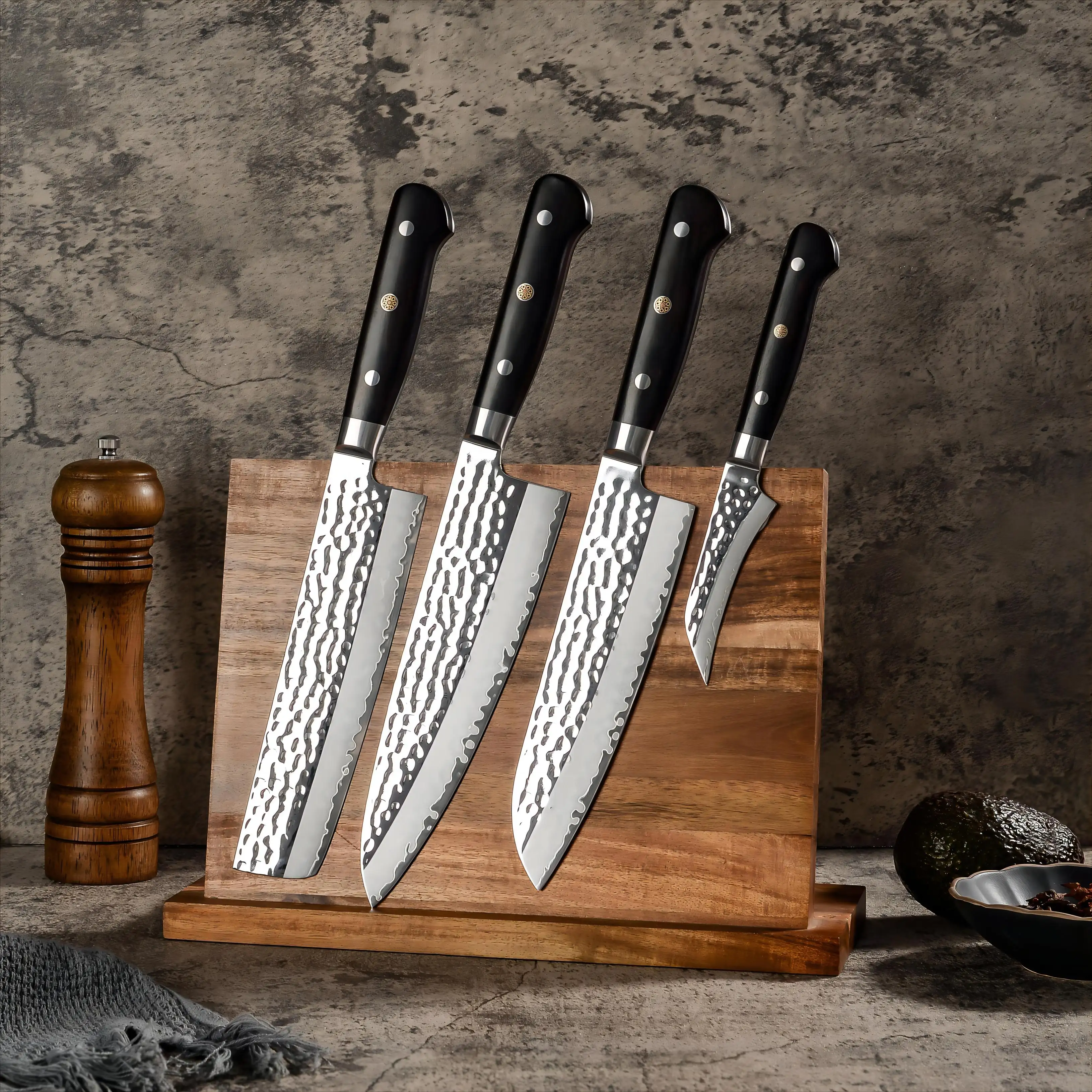 AMSZL कई आकारों उच्च कार्बन स्टेनलेस स्टील जापानी चाकू सेट अल्ट्रा तेज चाकू सेट रसोई घर के लिए