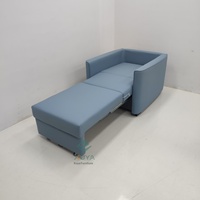 Leder-Einzelsitzer-Freizeitsofa mit Stauraum, faltbar, umwandelbar zum Bett, geeignet für Balkon, Arbeitszimmer, Liegestuhl, Mittagsschlaf, modern, schlicht