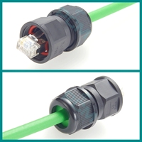 Conector de Cable RJ45 8P8C PG Impermeable IP67, Protector de Cables con Bloqueo de Tornillo para Iluminación Exterior de Jardín y Hogar, CAT5 CAT6