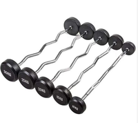 Logo personnalisé Home Gym Commercial fixe enveloppé de caoutchouc solide Curl/barre d'haltérophilie droite