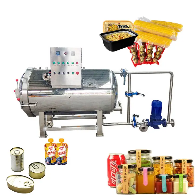 Máquina de autoclave de retorta de alta qualidade/frascos esterilizador de garrafa de vidro/esterilização de frutas e vegetais