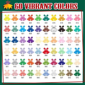 Marqueurs de peinture acrylique 60 couleurs Encre liquide permanente Pointe pinceau plate 6 mm Fournitures artistiques pour loisirs créatifs sur tissus - Product Image 2