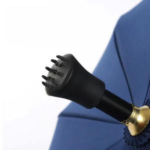 Paraguas Bastón de 16 Varillas Rectas, 23 Pulgadas, Semiabierto, Diseño de Mango Curvo Negro, para Viento, Sol y Lluvia, Venta al Por Mayor - Product Image 4