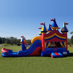 Castillo de salto seco y húmedo inflable, <span class=keywords><strong>cama</strong></span> de salto, tobogán para niños, gorila inflable, deslizamiento y tobogán de doble carril para niños y adultos - Product Image 1