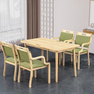 <b>Solid</b> <b>Wood</b> <b>Dining</b> <b>Table</b> And Chair Set Square Shape For Elderly Care And Restaurant Use Adult Target - Product Image 2