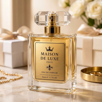 Étiquette autocollante personnalisée Maison De Luxe en métal brossé 50 ml pour flacon de parfum, résistante à l'eau et aux rayures, pour Eau De
