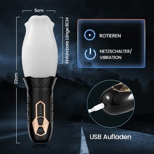 USB-перезаряжаемый автоматический вращающийся вибрирующий мастурбатор для мужчин с глубоким проникновением, прозрачная вращающаяся чашка-мастурбатор, секс-игрушка для мужчин, цвет розовый - Product Image 2