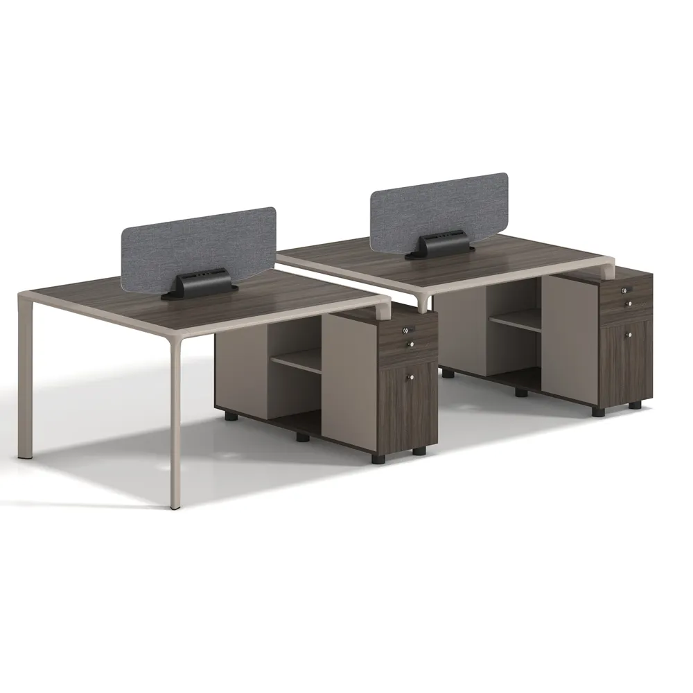 उच्च गुणवत्ता आधुनिक डिजाइन Melamine के कार्यालय फर्नीचर 4 सीट स्टाफ कार्य केंद्र डेस्क