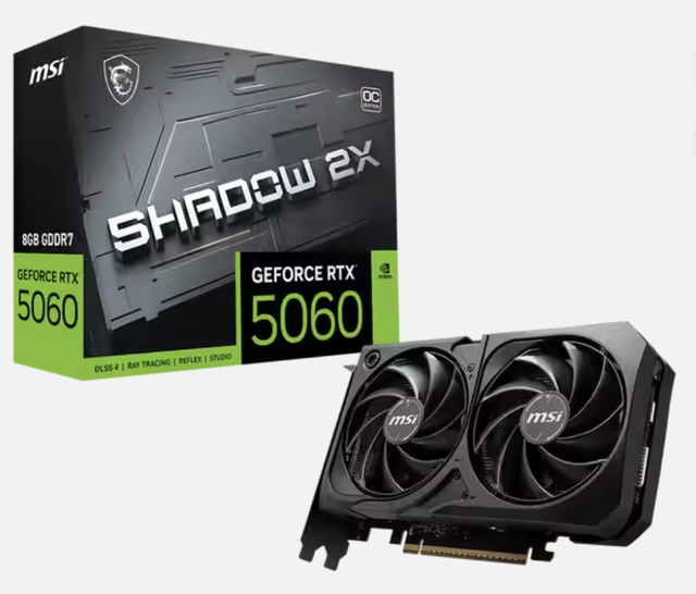 GeForce RTX 5060 8G SHADOW 2X OC Desktop Graphics Card With 3840 Cores 28 Gbps 128-bit DDR4 ECC Stock Available